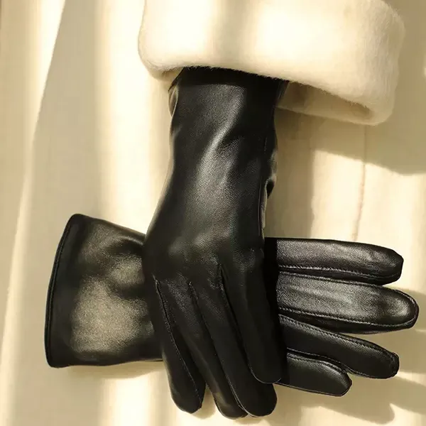 JEFFSUN Sheepskin Gloves Unisex Black-1
