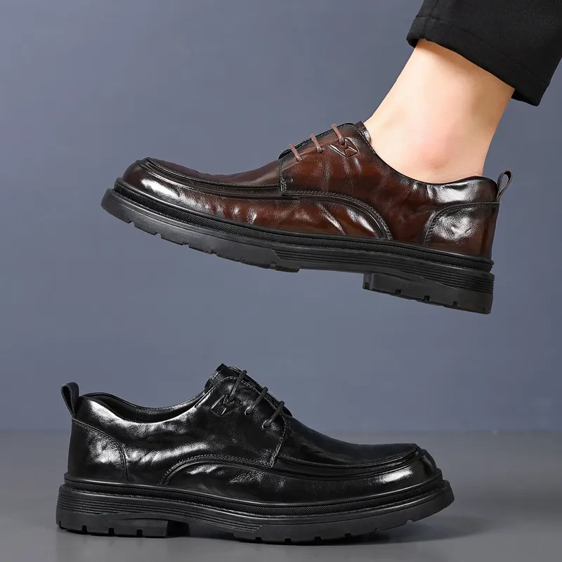 Mulinsen Dress Shoes Men Low Top Black-11
