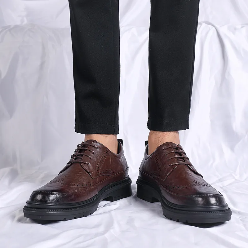 Mulinsen Dress Shoes Men Low Top Black/Tea Brown-10
