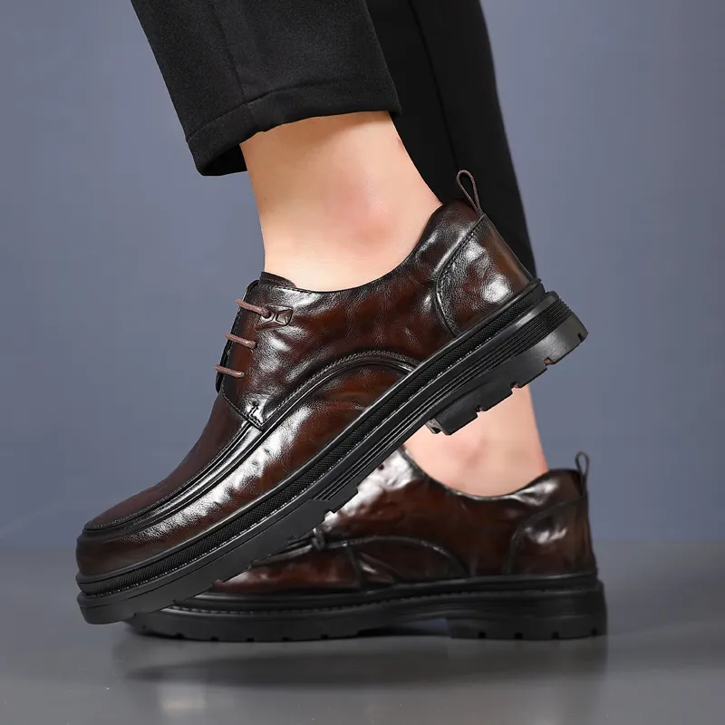 Mulinsen Dress Shoes Men Low Top Black-13