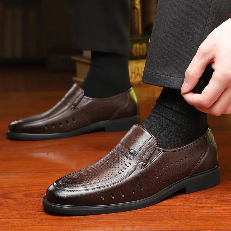 Mulinsen Dress Shoes Men Low Top Black/Brown-1