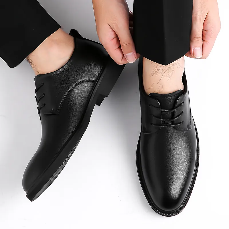 Mulinsen Dress Shoes Men Low Top Black-4