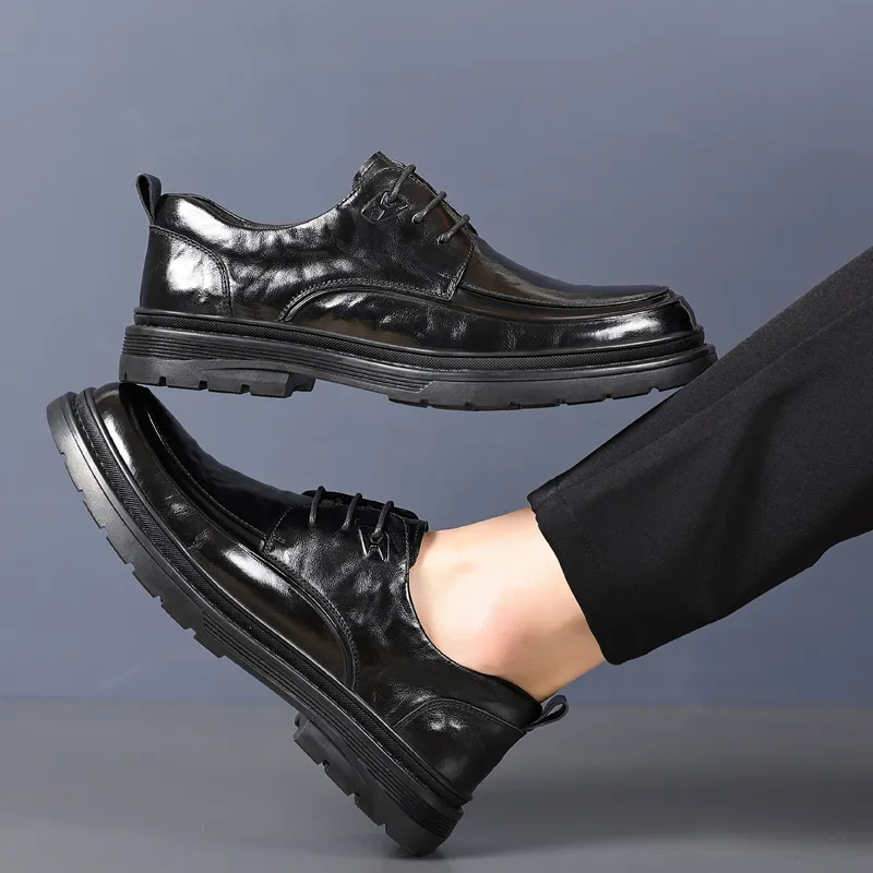 Mulinsen Dress Shoes Men Low Top Black-7