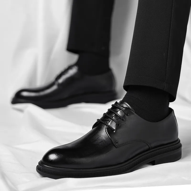 Mulinsen Dress Shoes Men Low Top Black-2