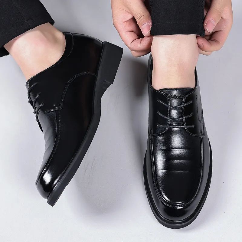 Mulinsen Dress Shoes Men Low Top Black-3