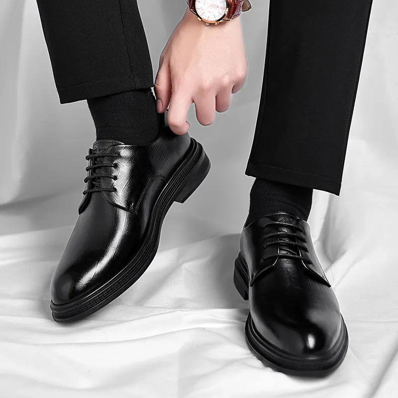 Mulinsen Dress Shoes Men Low Top Black-6