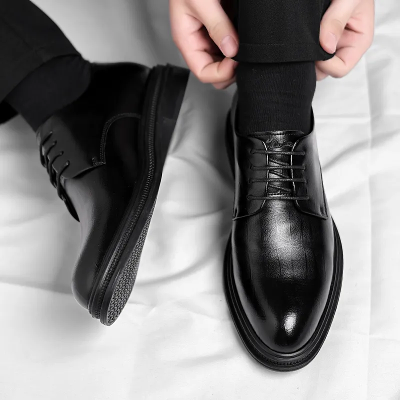 Mulinsen Dress Shoes Men Low Top Black-3