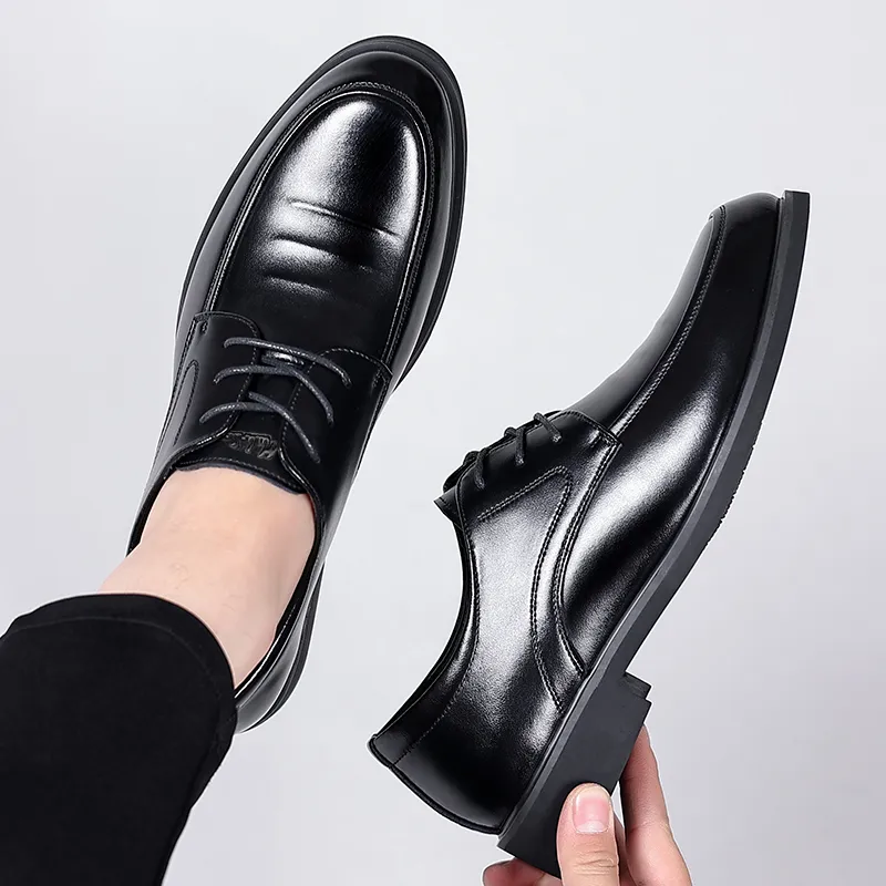 Mulinsen Dress Shoes Men Low Top Black-5