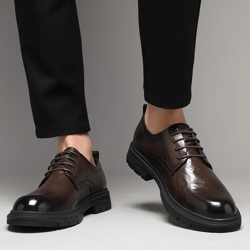 Mulinsen Dress Shoes Men Low Top Black/Dark Brown-10