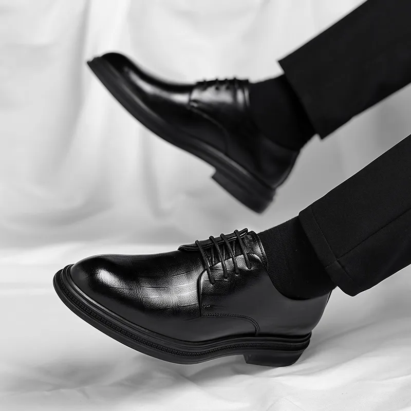 Mulinsen Dress Shoes Men Low Top Black-4