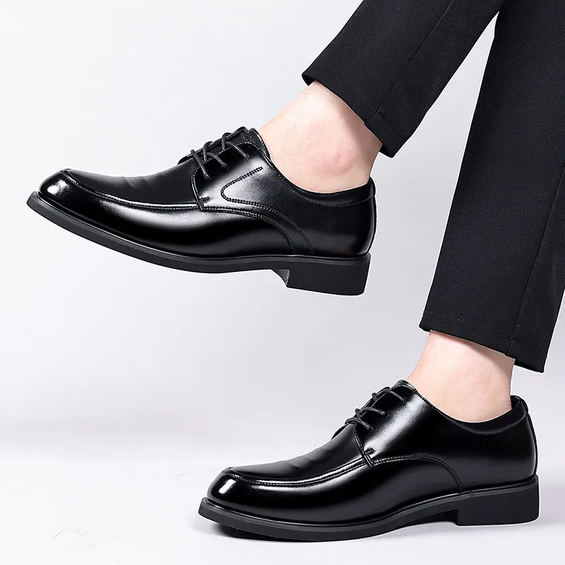 Mulinsen Dress Shoes Men Low Top Black-4