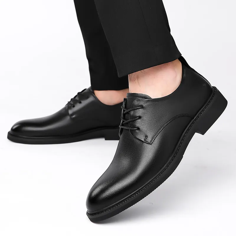 Mulinsen Dress Shoes Men Low Top Black-3