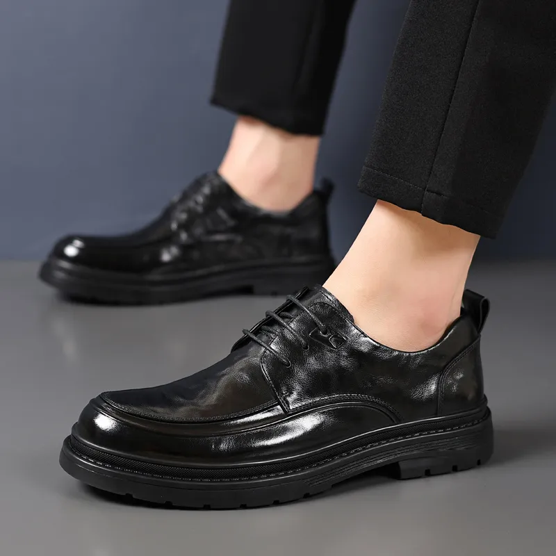 Mulinsen Dress Shoes Men Low Top Black-6