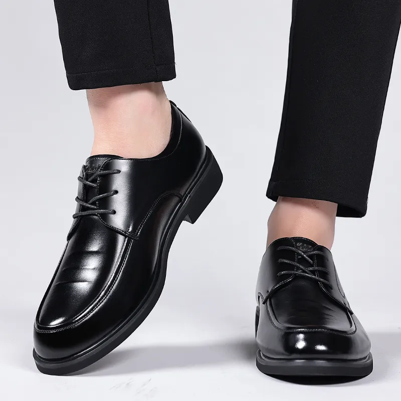Mulinsen Dress Shoes Men Low Top Black-2