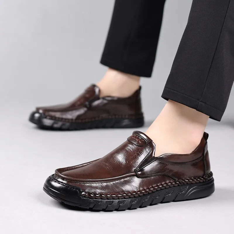Mulinsen Men's Casual Shoes Men Low Top Black/Dark Brown-11