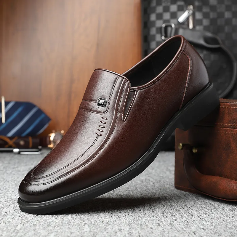 Mulinsen Dress Shoes Men Low Top Black/Brown-4