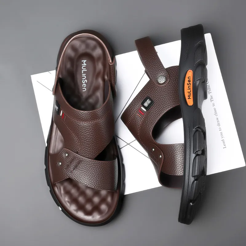 Mulinsen Beach Sandals Men Brown-1