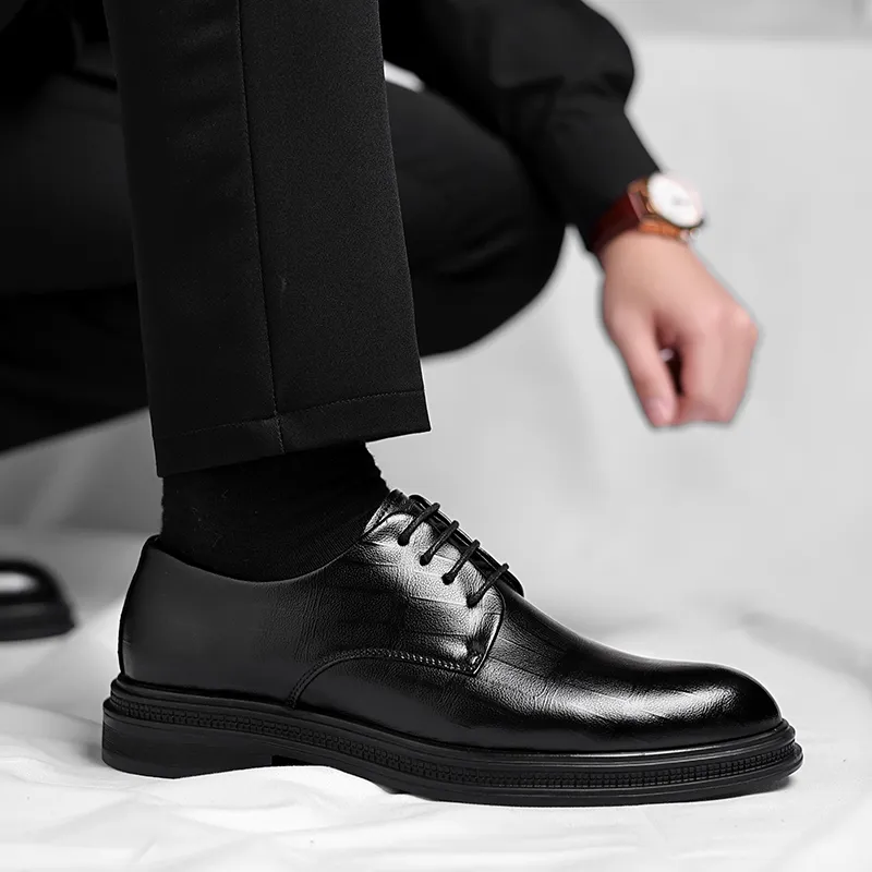 Mulinsen Dress Shoes Men Low Top Black-5