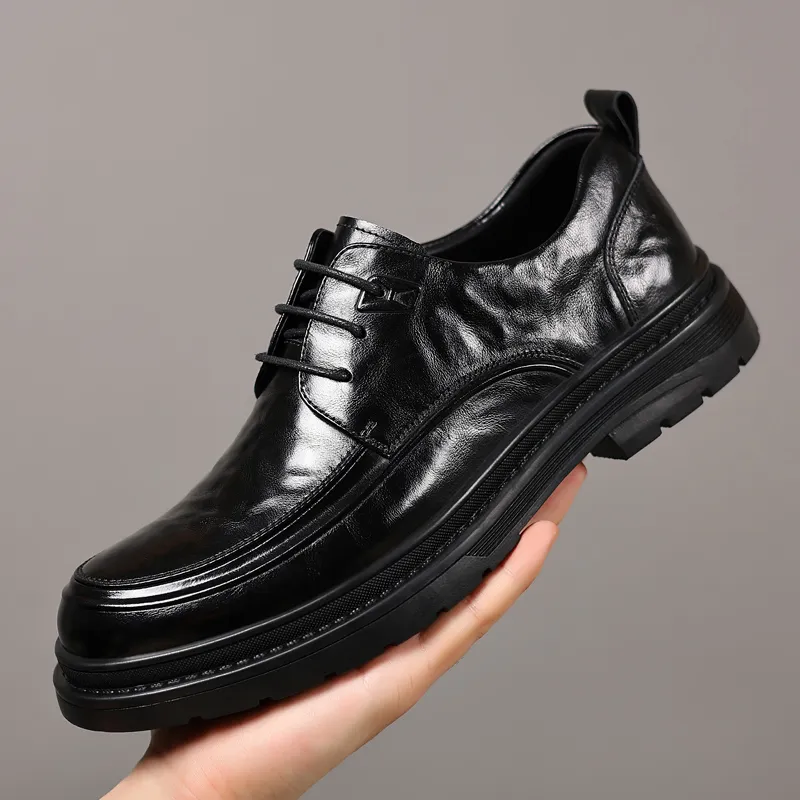 Mulinsen Dress Shoes Men Low Top Black-3