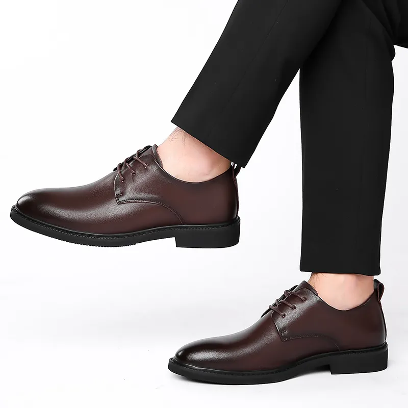Mulinsen Dress Shoes Men Low Top Black-8