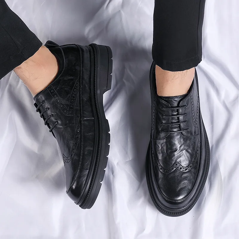 Mulinsen Dress Shoes Men Low Top Black/Tea Brown-5
