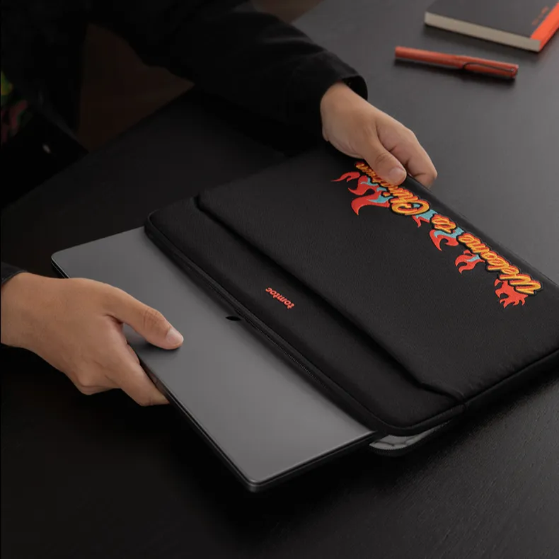 Tomtoc Polyester Laptop Bag With Protective Cover For Apple MacBook Pro/Air Regular Unisex Shadow Black-4