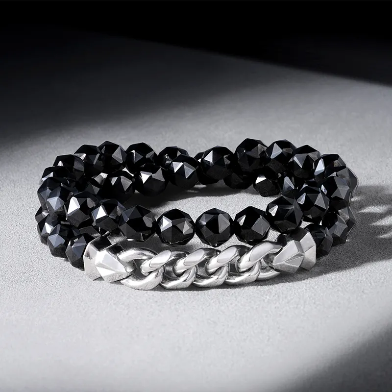 AWNL Black Spinel Bracelets Men's-1