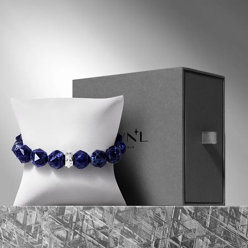AWNL Brazilian Blue Striped Stone Bracelets Men's-2