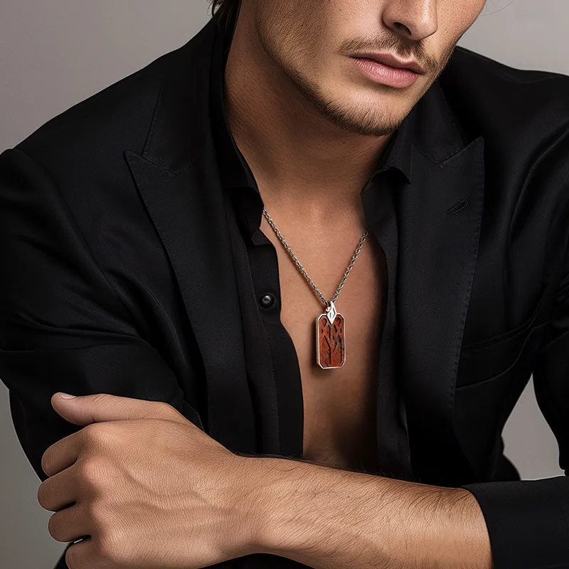 AWNL Flame Stone Necklaces Men's-2