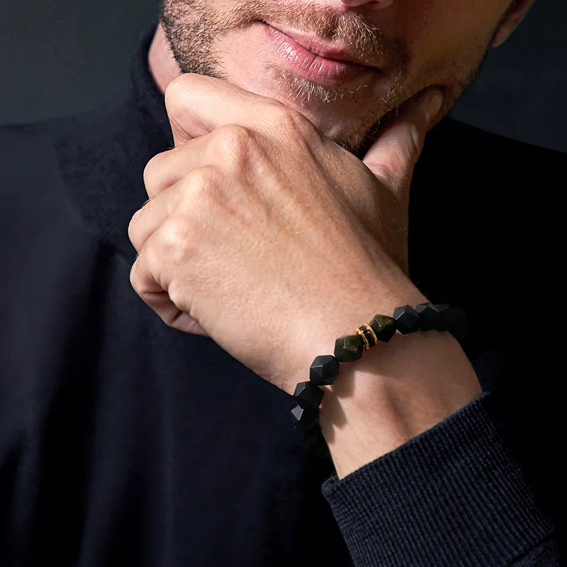 AWNL Gold Sheen Obsidian Bracelets Men's-2