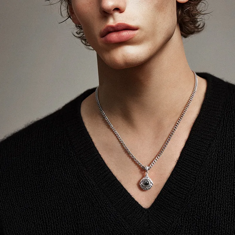 AWNL Hawk's Eye Stone Necklaces Men's-4
