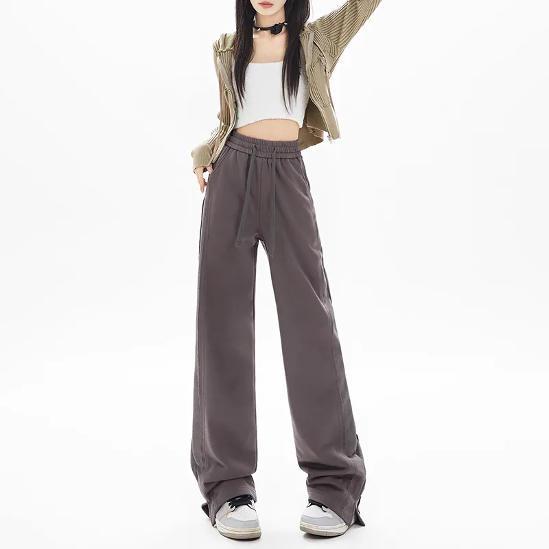 ZAVK Casual Pants Women's Khaki Gray-7