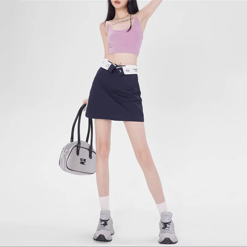 ZAVK Casual Short Skirts Women's Navy Blue-1