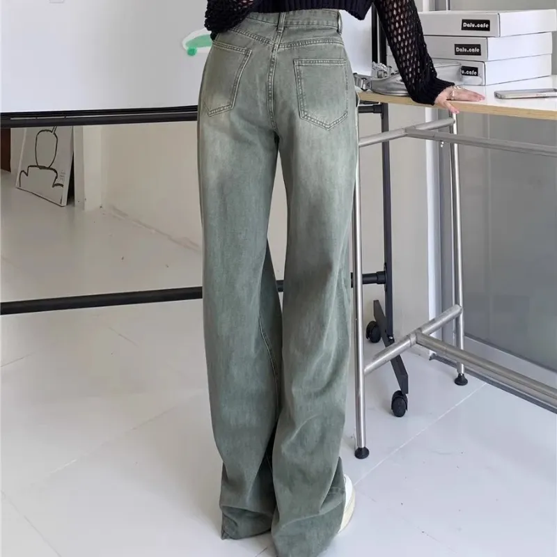 ZAVK Jeans Women's Yellow Green-5