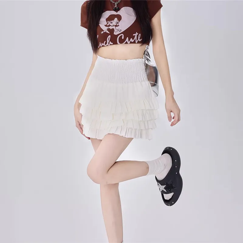 ZAVK Casual Short Skirts Women's White-2
