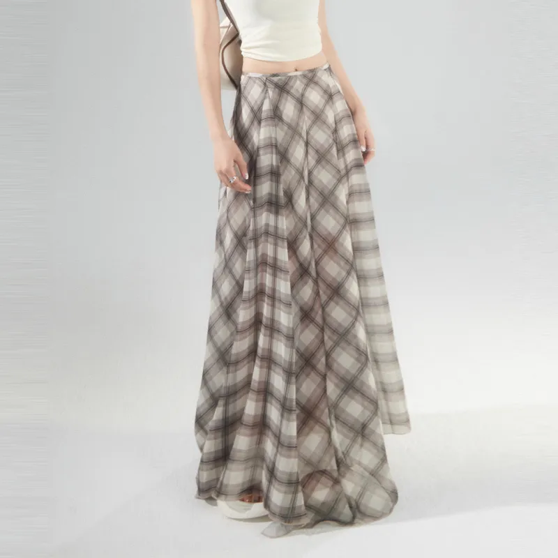 ZAVK Casual Long Skirts Women's [Brown]-2
