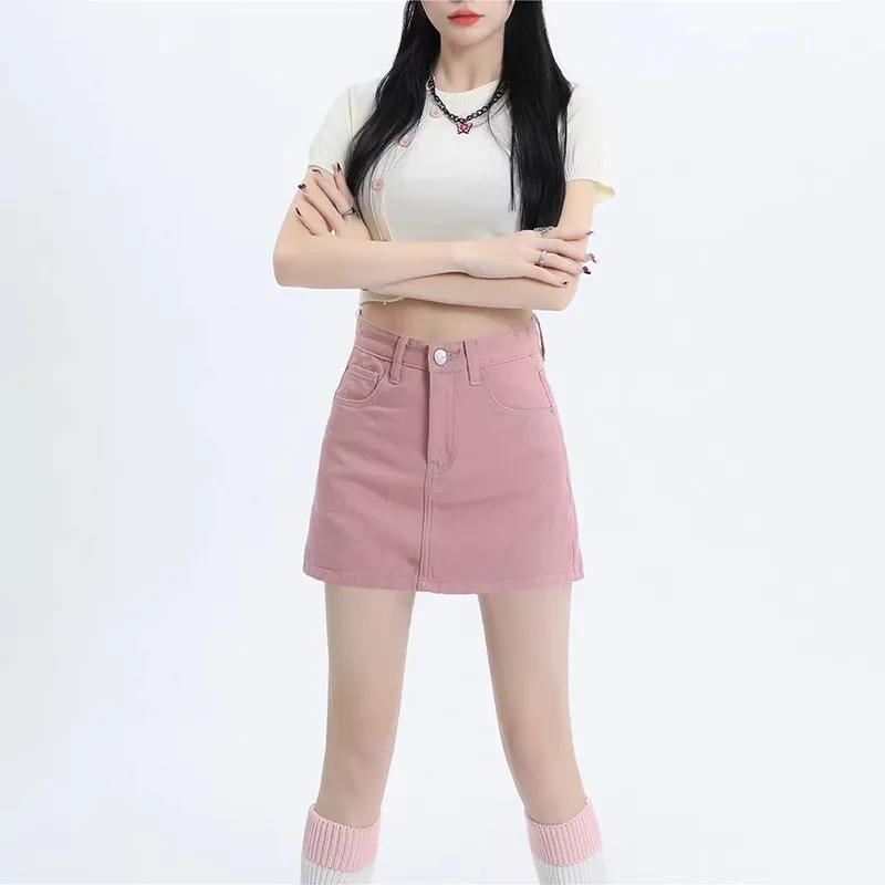 ZAVK Casual Short Skirts Women's Dirty Pink-1