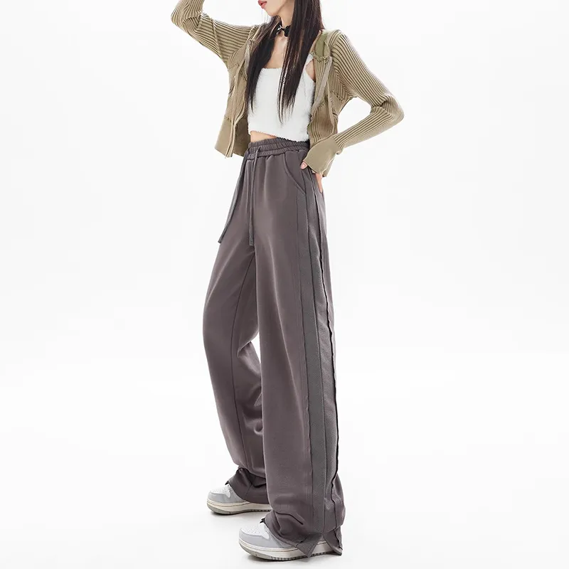 ZAVK Casual Pants Women's Khaki Gray-4