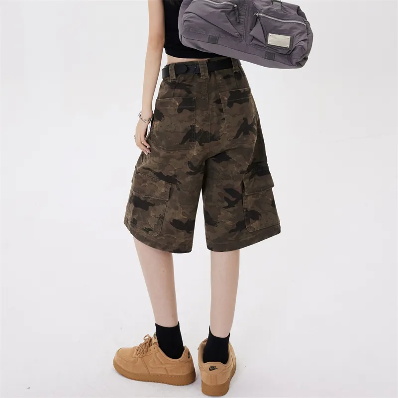 ZAVK Denim Shorts Women's [Camouflage Brown]-3