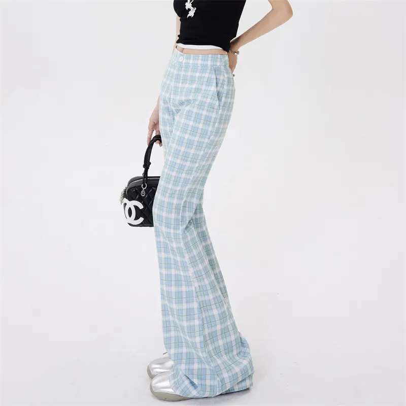 ZAVK Casual Pants Women's Fresh Blue-3