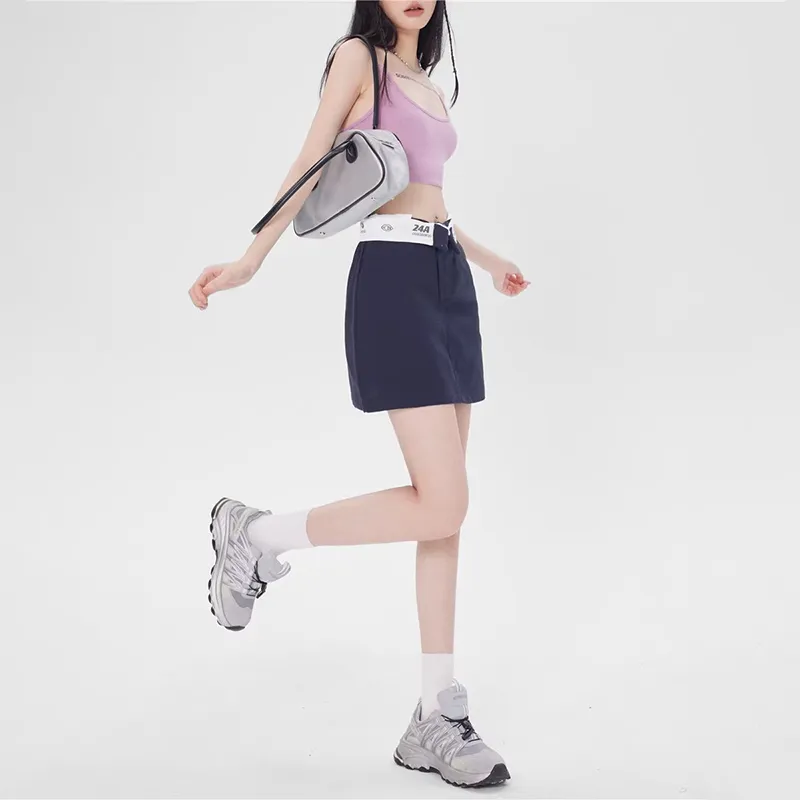 ZAVK Casual Short Skirts Women's Navy Blue-4