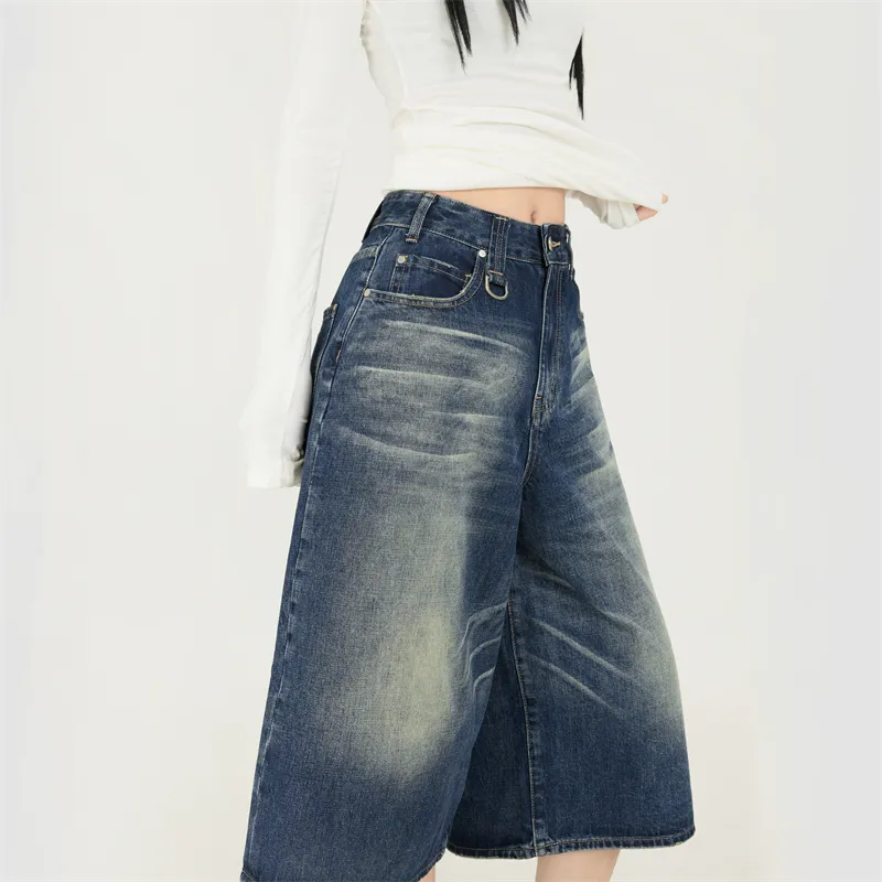 ZAVK Denim Shorts Women's Vintage Blue-4