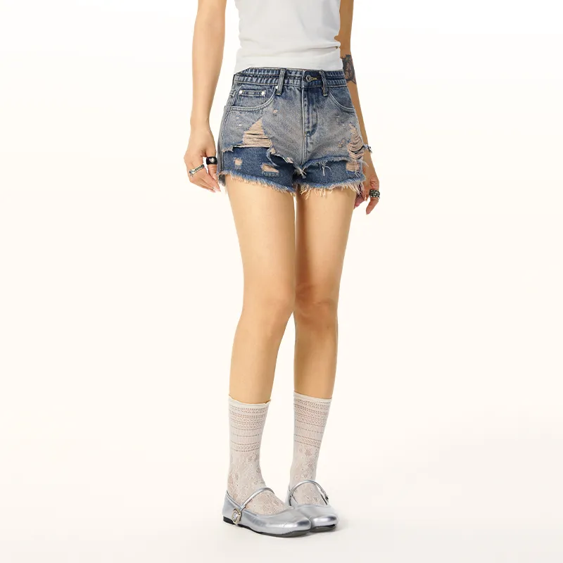ZAVK Denim Shorts Women's [Vintage Blue]-2