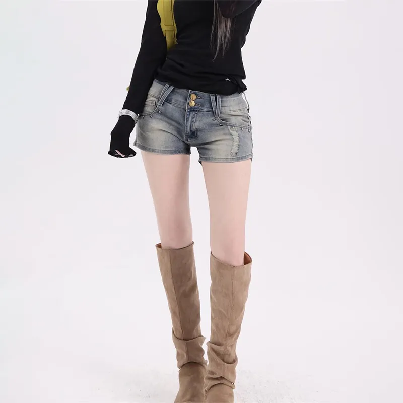 ZAVK Denim Shorts Women's Vintage Blue-5