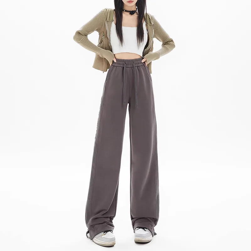 ZAVK Casual Pants Women's Khaki Gray-5