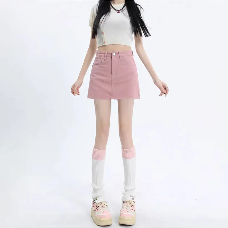 ZAVK Casual Short Skirts Women's Dirty Pink-3