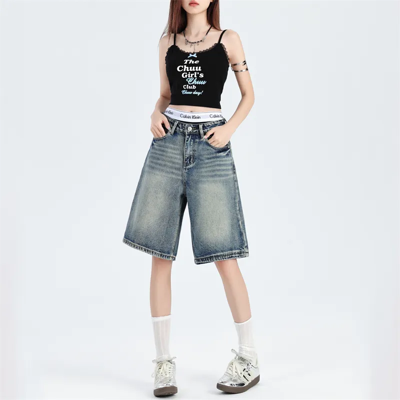ZAVK Denim Shorts Women's Vintage Blue-2