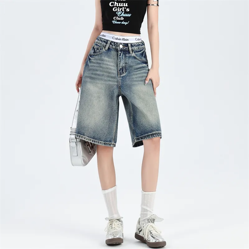 ZAVK Denim Shorts Women's Vintage Blue-3