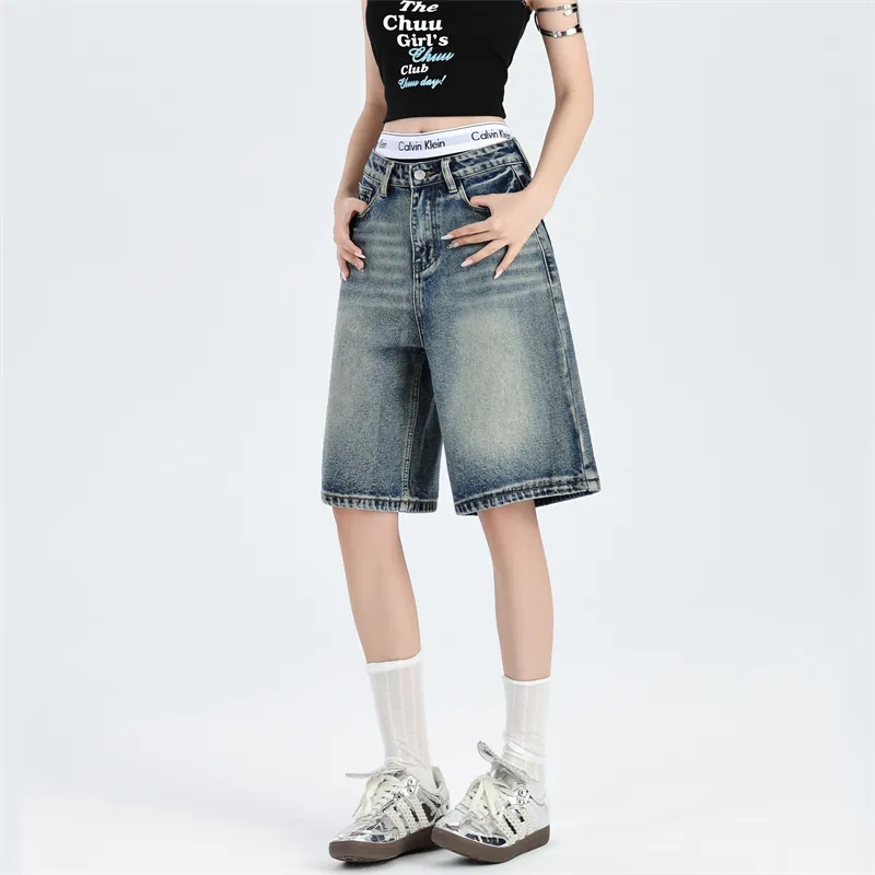 ZAVK Denim Shorts Women's Vintage Blue-1