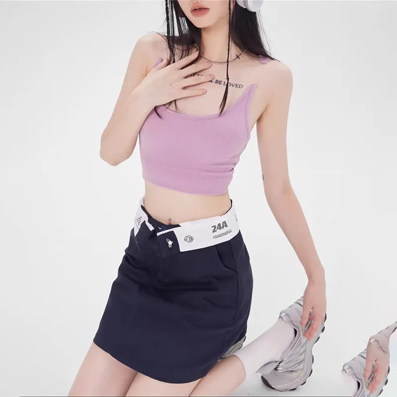 ZAVK Casual Short Skirts Women's Navy Blue-5